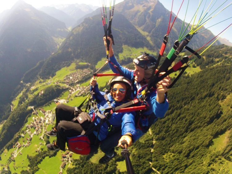 Paragliden tandemvlucht Mayrhofen Oostenrijk