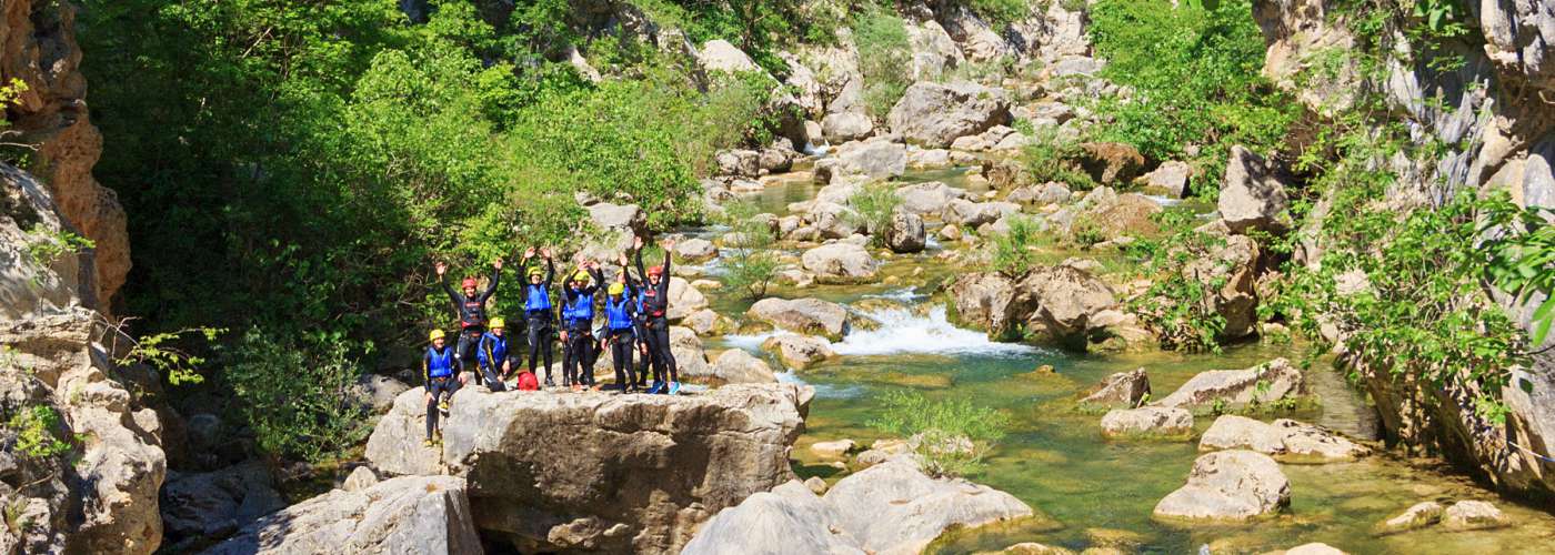 Canyoningen Split Cetina rivier Kroatie