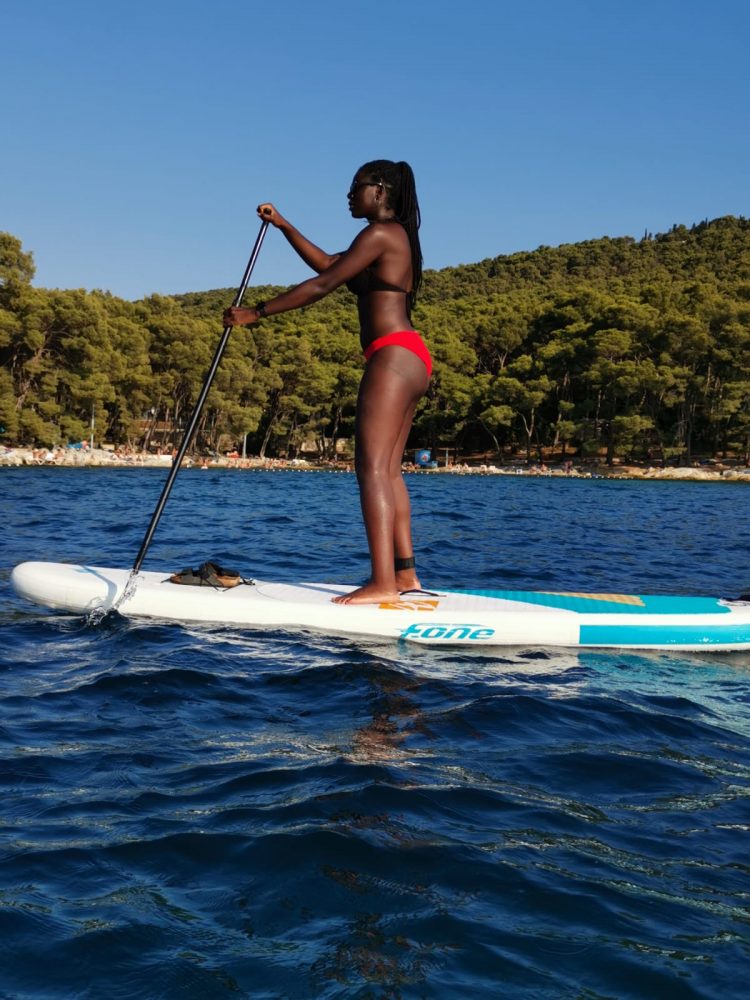 Suppen bij zonsondergang in Split Kroatië
