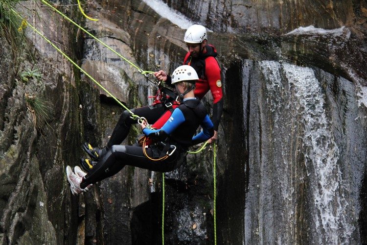 Canyoning nabij Comomeer Italië
