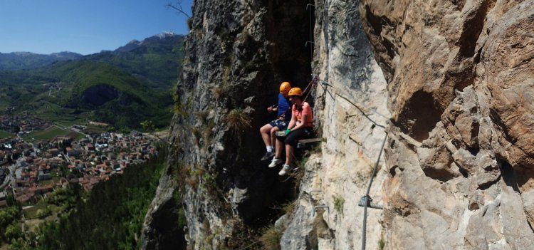 Via Ferrata Monte Albano nabij Tremosine Gardameer Italië