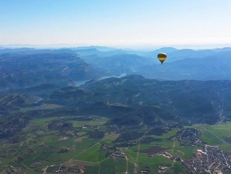 Luchtballonvaart nabij Barcelona