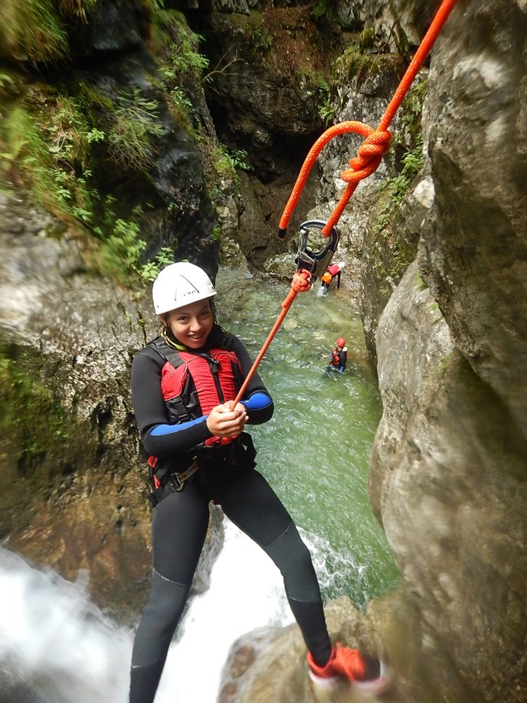 Canyoning in de Rio Nero kloof nabij het Gardameer