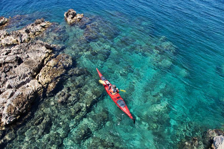 Zeekajakken 3 eilanden in de archipel van Zadar Kroatië