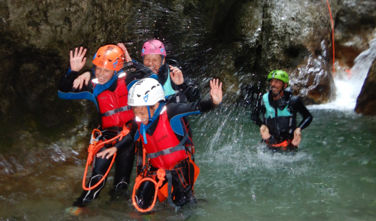 Familie Canyoning Rio Nero - Passo d'Ámpola nabij Gardameer Italië