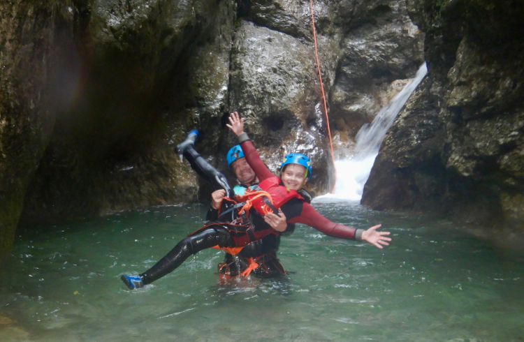 Familie Canyoning Rio Nero - Passo d'Ámpola nabij Gardameer Italië