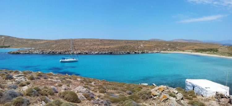 Zeilcruise naar het eiland Rhenia en Delos Mykonos Griekenland
